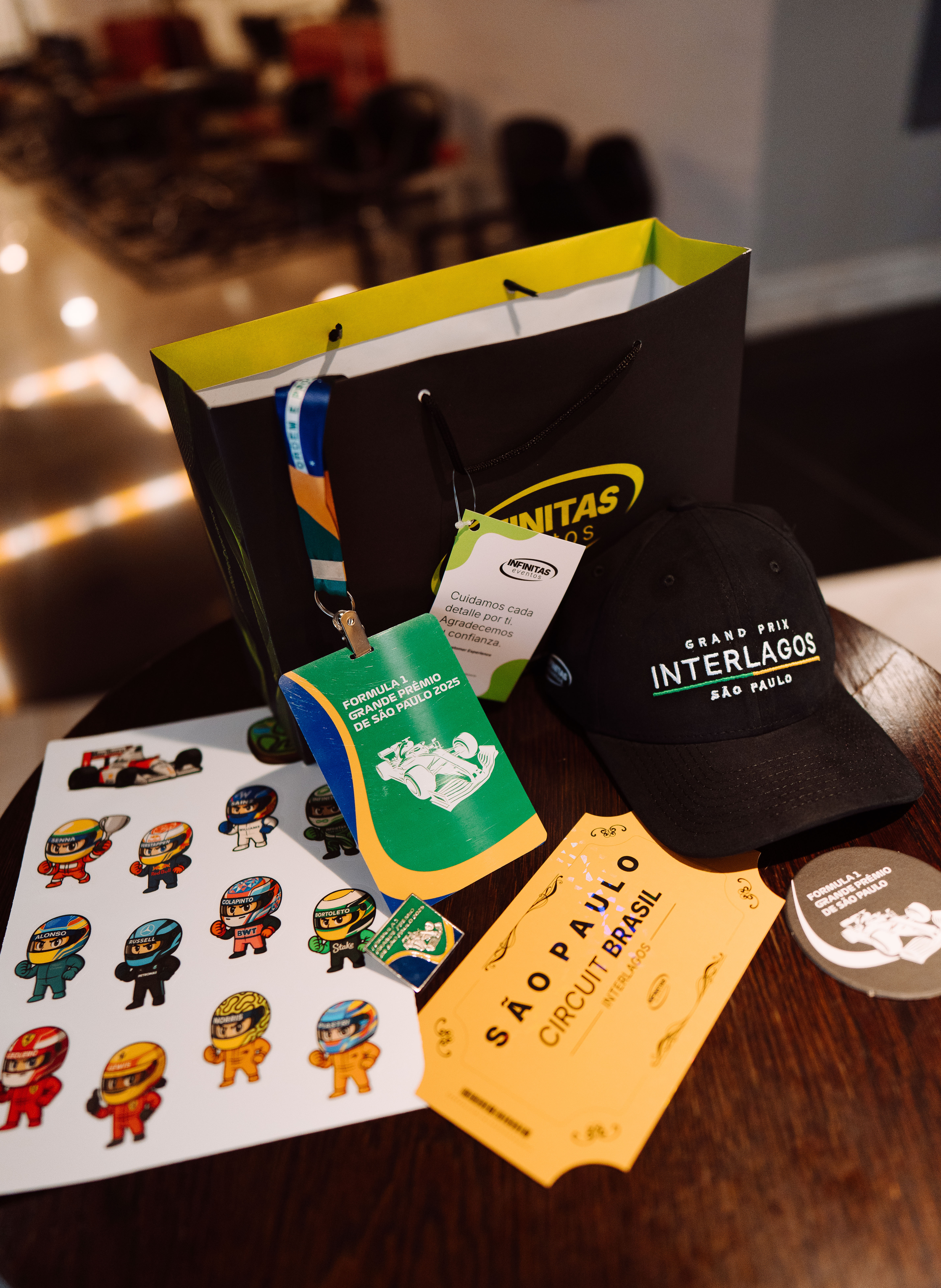 Materiais de hospitalidade da Infinitas Eventos